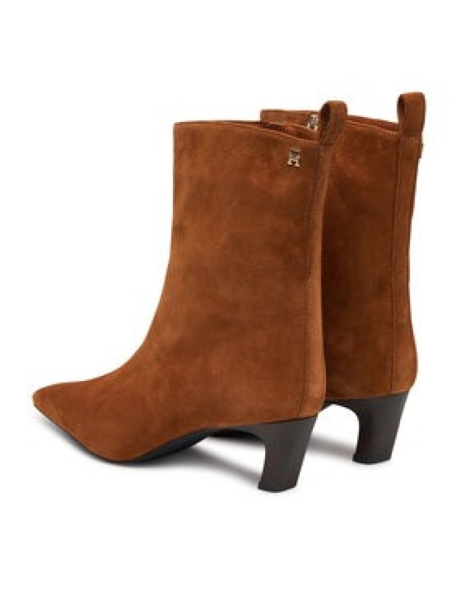 Tommy Hilfiger Botki Kitten Heel Suede Ankle Boot FW0FW09670 Pomarańczowy