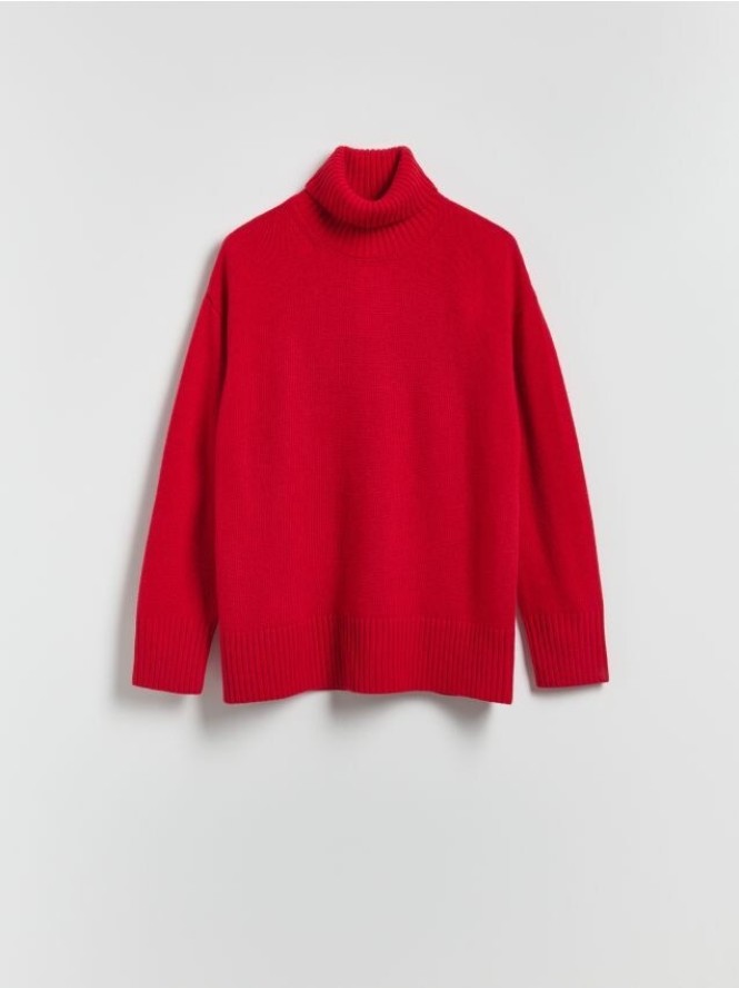 Golf z wełną - czerwony