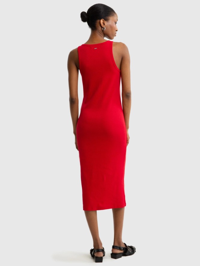 Sukienka damska midi czerwona Maxinassara 603