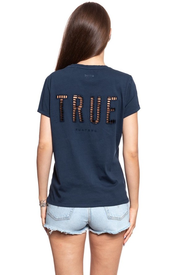 MUSTANG T SHIRT DAMSKI Alina C Embro Blue Nights 1009061 4085