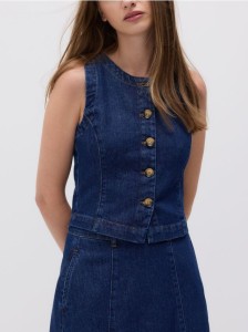 Jeansowa kamizelka - granatowy