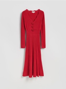 Sukienka z różami - czerwony