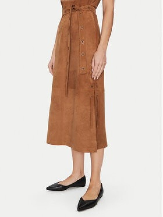 Munthe Sukienka skórzana Filom 251132025116 Brązowy Regular Fit