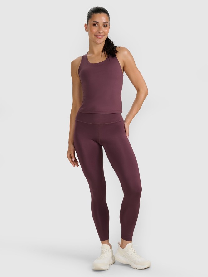 4F Top treningowy szybkoschnący damski - brązowy S