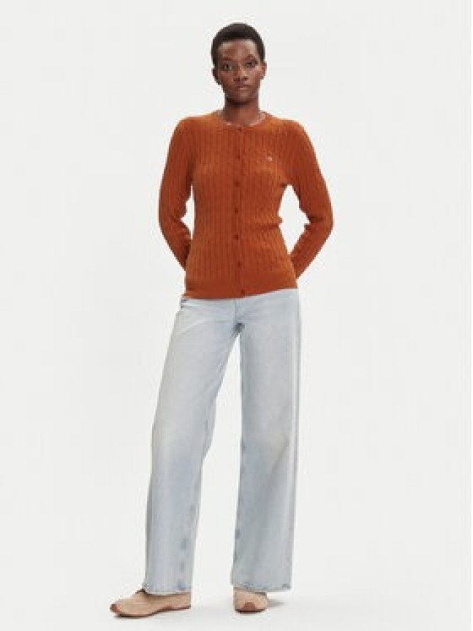 Gant Kardigan 4800103 Brązowy Slim Fit