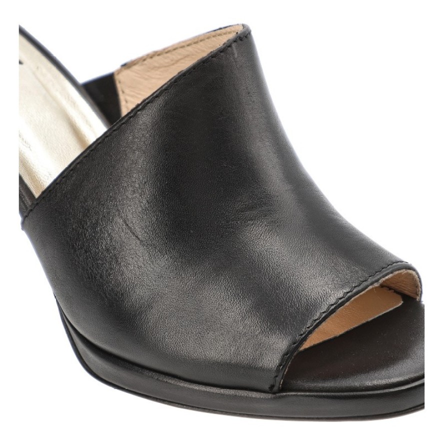 Czarne Klapki Simen Modne Obuwie Damskie