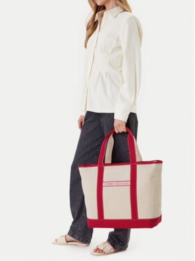 Tommy Hilfiger Torebka Th Summer Canvas Tote AW0AW17421 Beżowy