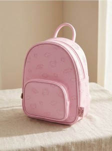 Mały plecak z tłoczonym wzorem Hello Kitty - różowy