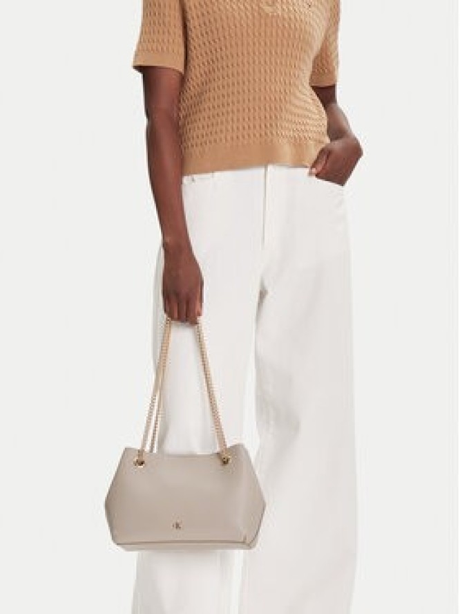 Calvin Klein Torebka Minimal Monogram Shoulde LV04F3205G Beżowy