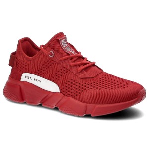 Sneakersy damskie Big Star, z przewiewną tekstylną cholewką i amortyzującą podeszwą, czerwone, JJ274270