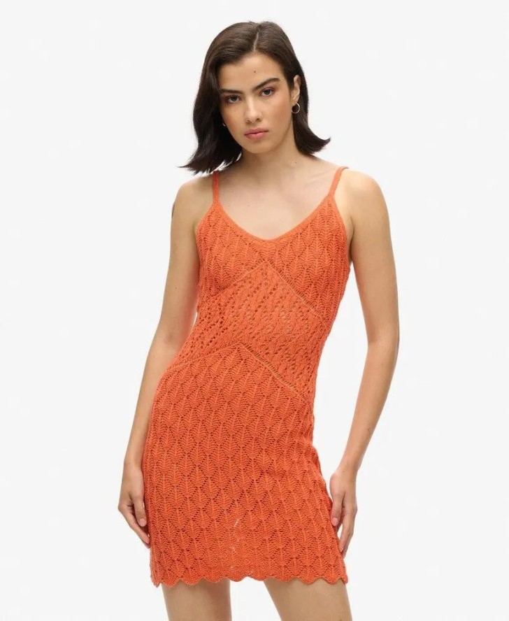 superdry Sukienka mini szydełkowa - Crochet Cami Mini Dress