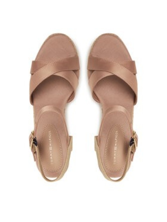 Tommy Hilfiger Espadryle Satin High Wedge Espadrille FW0FW08602 Różowy