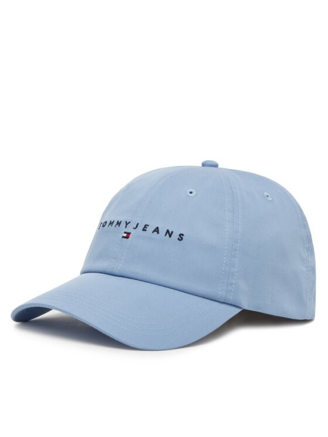 Tommy Jeans Czapka z daszkiem Linear Logo 6 Panel AW0AW16868 Błękitny