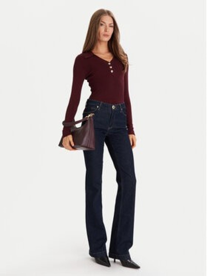 Morgan Sweter 252-MBANOU Bordowy Slim Fit