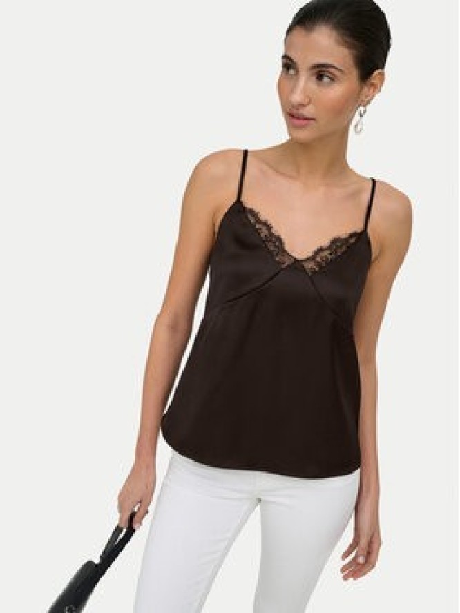 ONLY Top Faraya 15380254 Brązowy ciemny Regular Fit