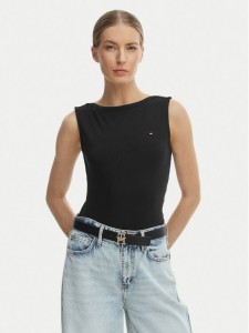 Tommy Hilfiger Top WW0WW47807 Czarny Slim Fit