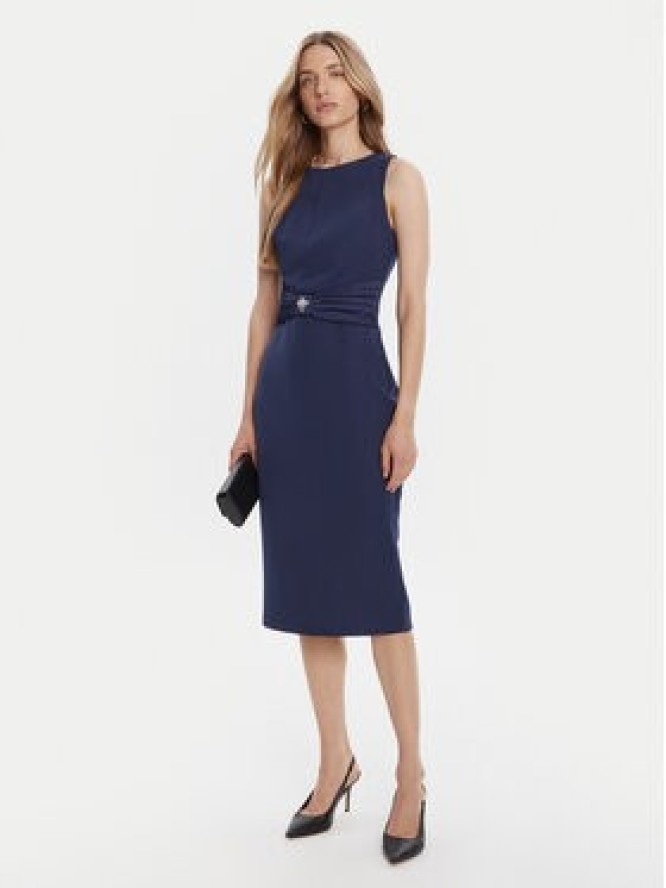 Rinascimento Sukienka koktajlowa CFC0125073003 Granatowy Slim Fit