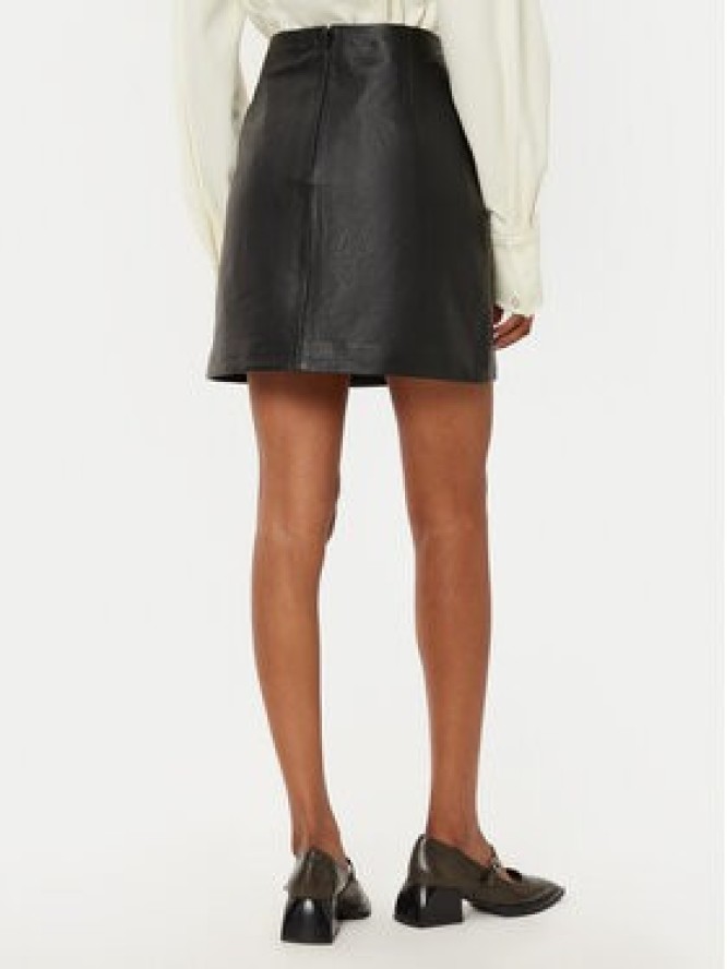 Bruuns Bazaar Spódnica skórzana GentianB BBW4324 Czarny Slim Fit