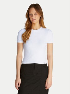 Calvin Klein Jeans T-Shirt J20J225239 Biały Slim Fit