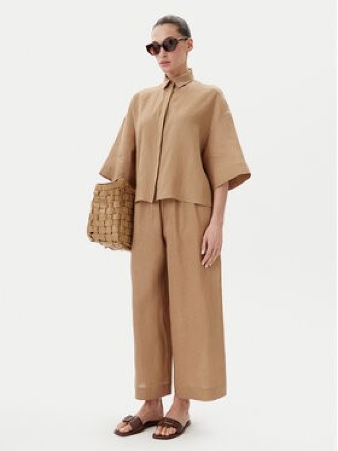 Max Mara Leisure Spodnie materiałowe Minnie 2516131018 Beżowy Relaxed Fit