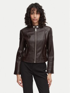 Guess Kurtka z imitacji skóry W6YL25 W2914 Brązowy ciemny Regular Fit