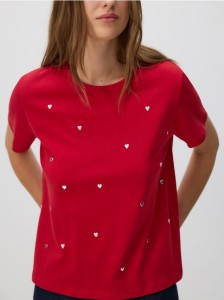 T-shirt z aplikacjami - czerwony