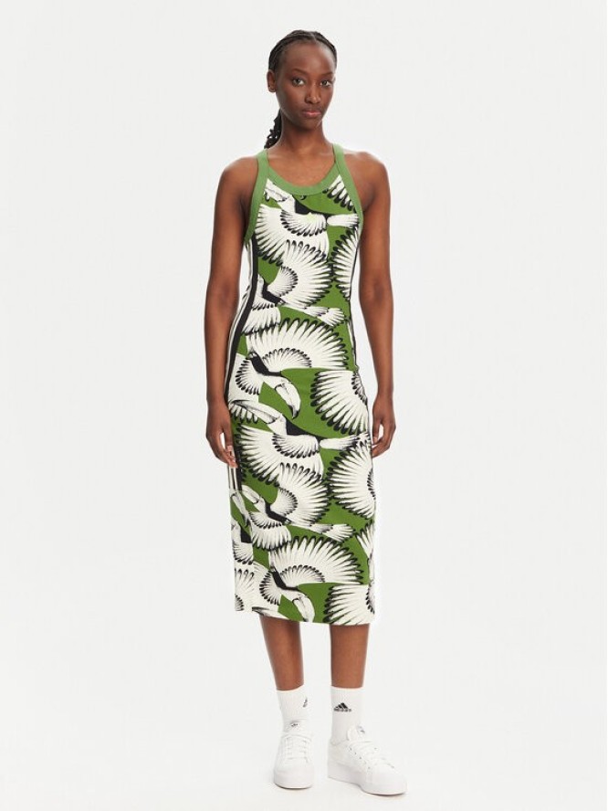 adidas Sukienka codzienna FARM Premium JD6314 Zielony Slim Fit