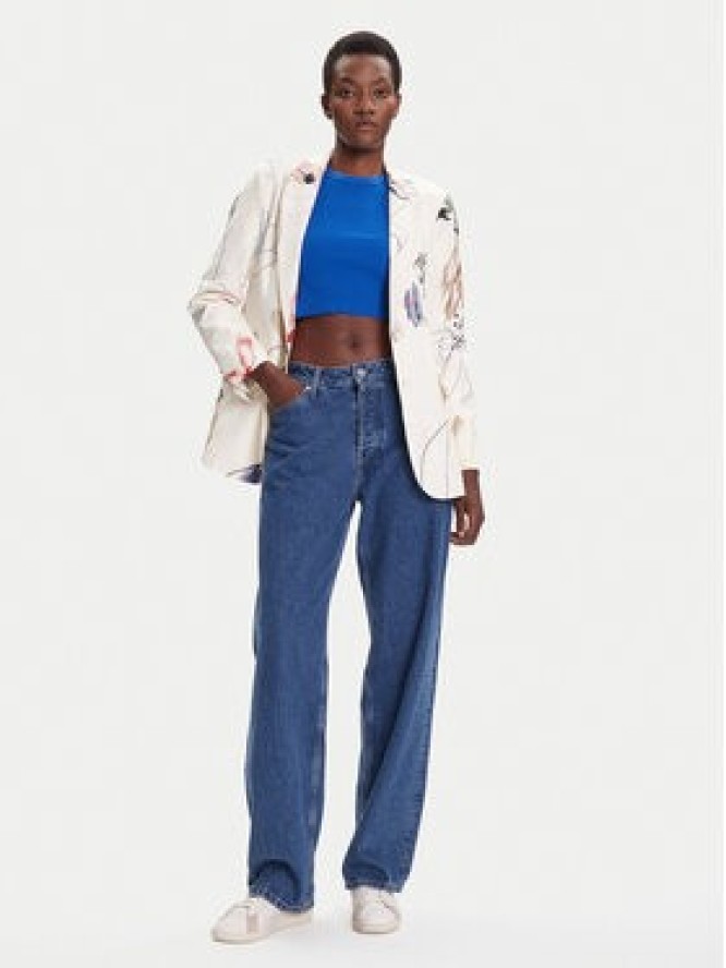 Desigual Marynarka Arty 25WWEW21 Biały Regular Fit