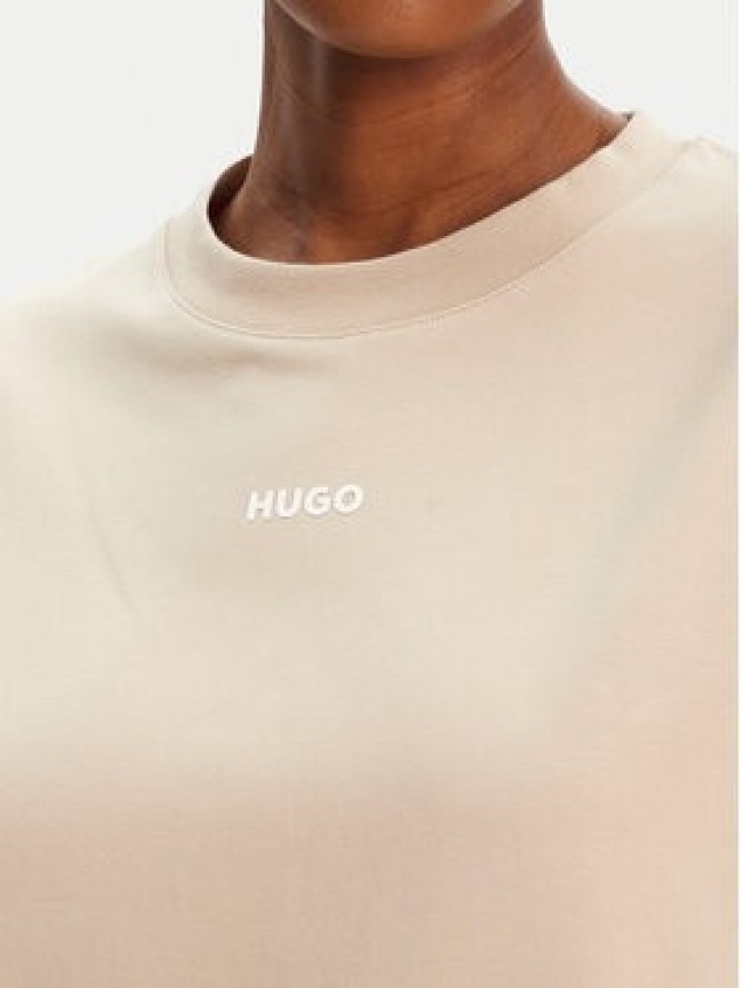 HUGO T-Shirt 50490593 Beżowy Relaxed Fit