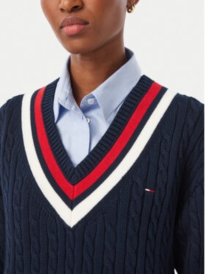 Tommy Jeans Sweter DW0DW23550 Granatowy Regular Fit