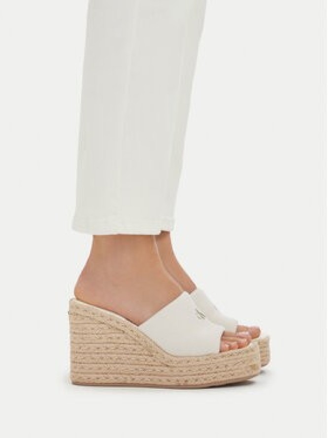 Calvin Klein Espadryle Wedge Espad 70 Canvas Mg HW0HW03282 Kremowy