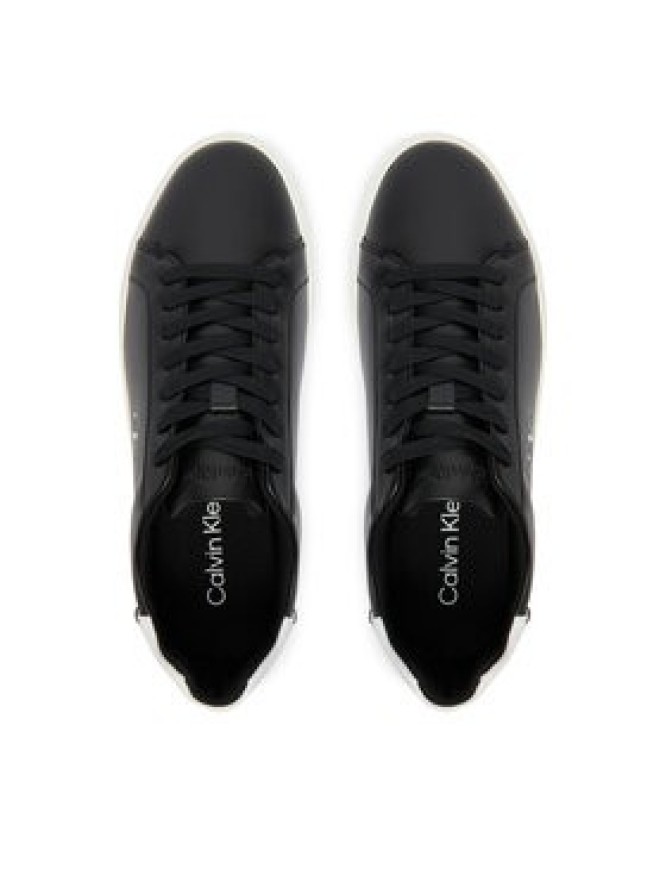 Calvin Klein Sneakersy Low Pro Cup Laceup Lth Moire HW0HW02845 Czarny
