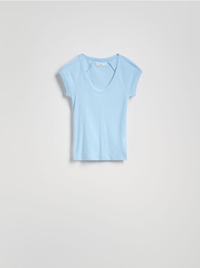 T-shirt slim fit - jasnoniebieski