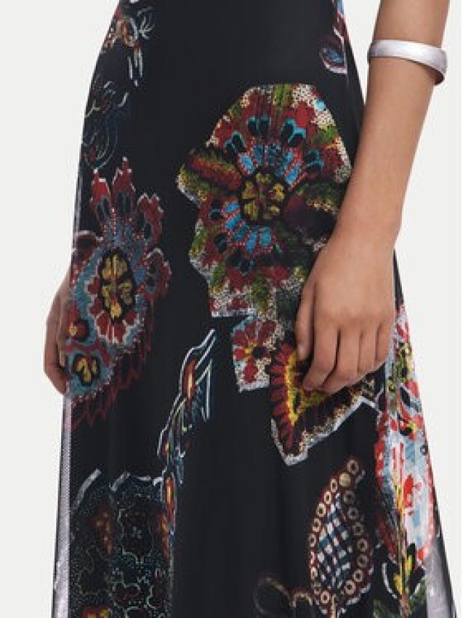 Desigual Sukienka codzienna Paisley 25SWVK32 Czarny Regular Fit