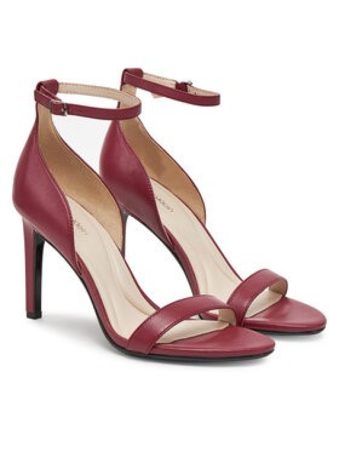 Calvin Klein Sandały Heel Sandal 90 - Lth HW0HW02337 Bordowy