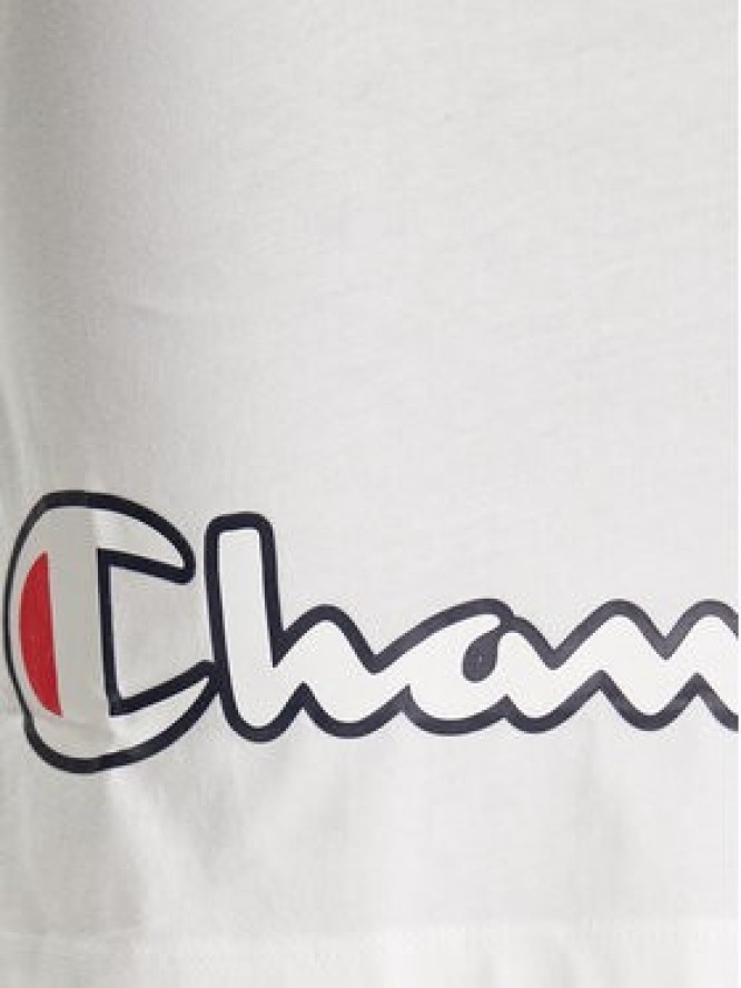 Champion Sukienka codzienna Script Logo Ribbed Trim 112657 Biały Regular Fit