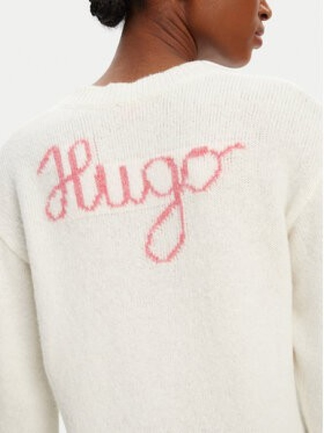 HUGO Sweter Solanu 50545092 Écru Regular Fit