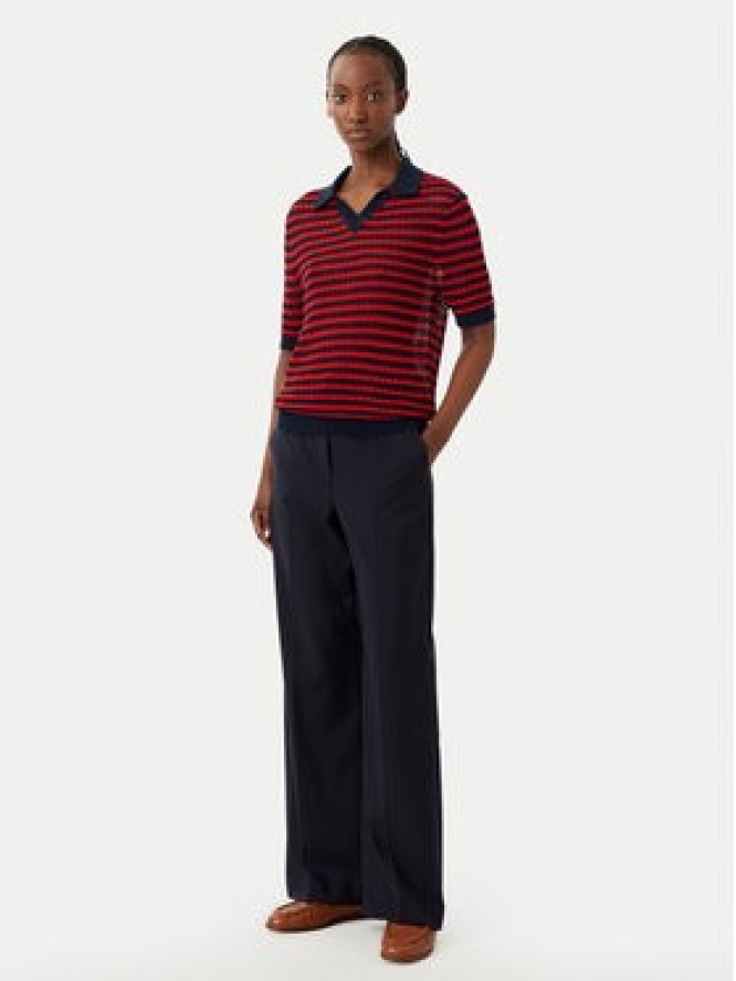 Tommy Hilfiger Polo Pointelle WW0WW50060 Czerwony Regular Fit