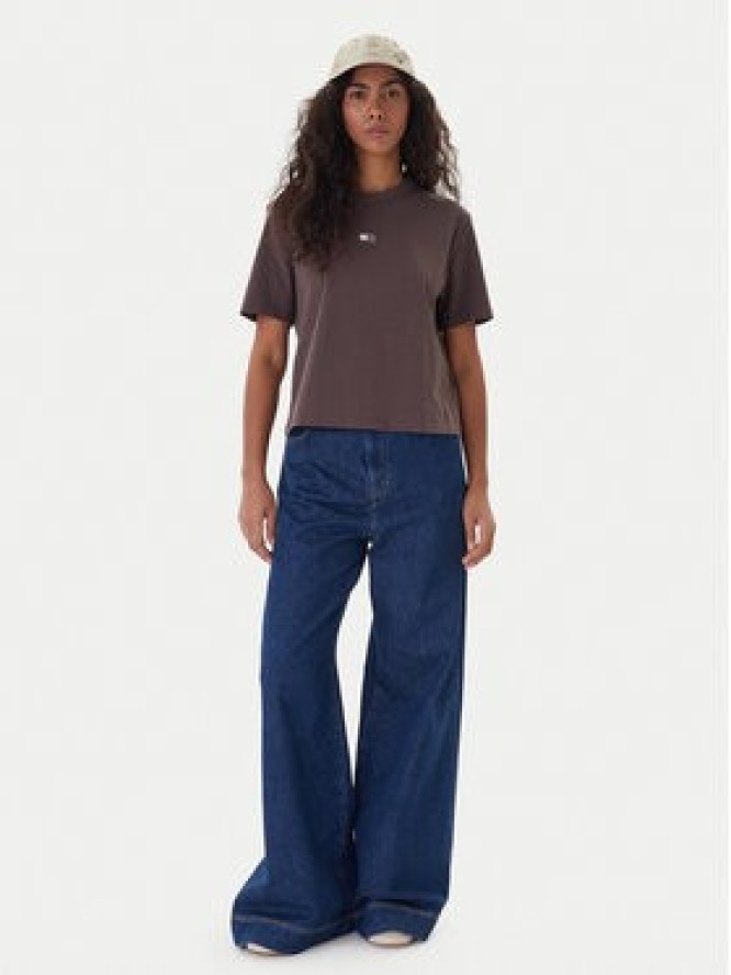 Tommy Jeans T-Shirt Badge DW0DW22202 Brązowy Boxy Fit