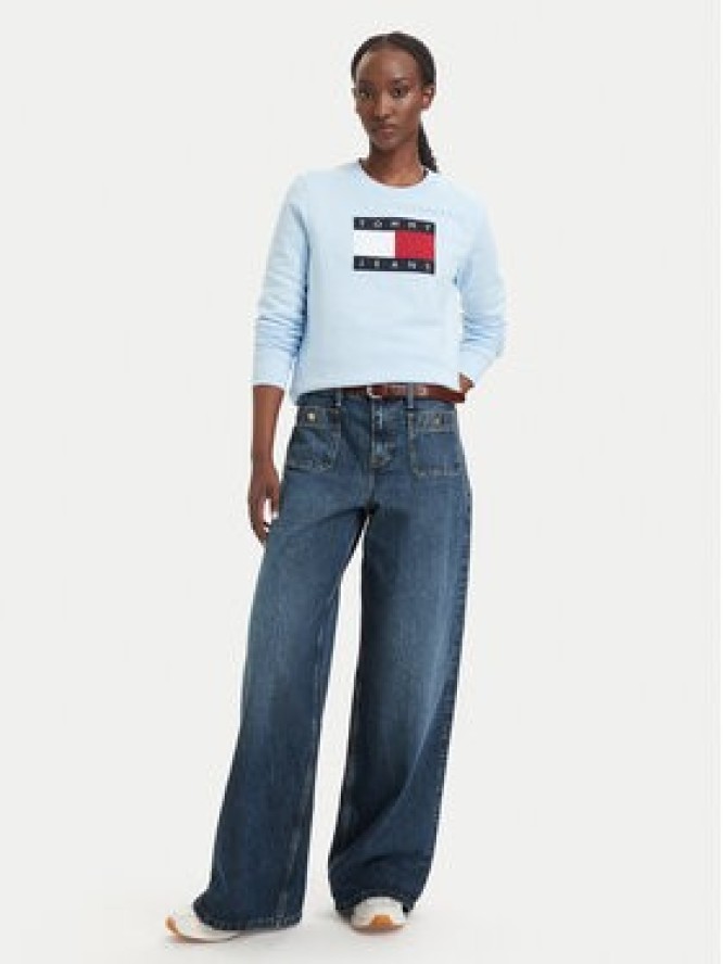 Tommy Jeans Bluza Flag DW0DW22564 Niebieski jasny Regular Fit