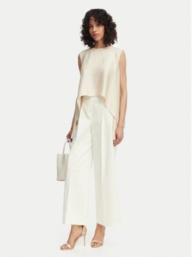 Marella Spodnie palazzo Aceri 2615131071 Écru Wide Leg