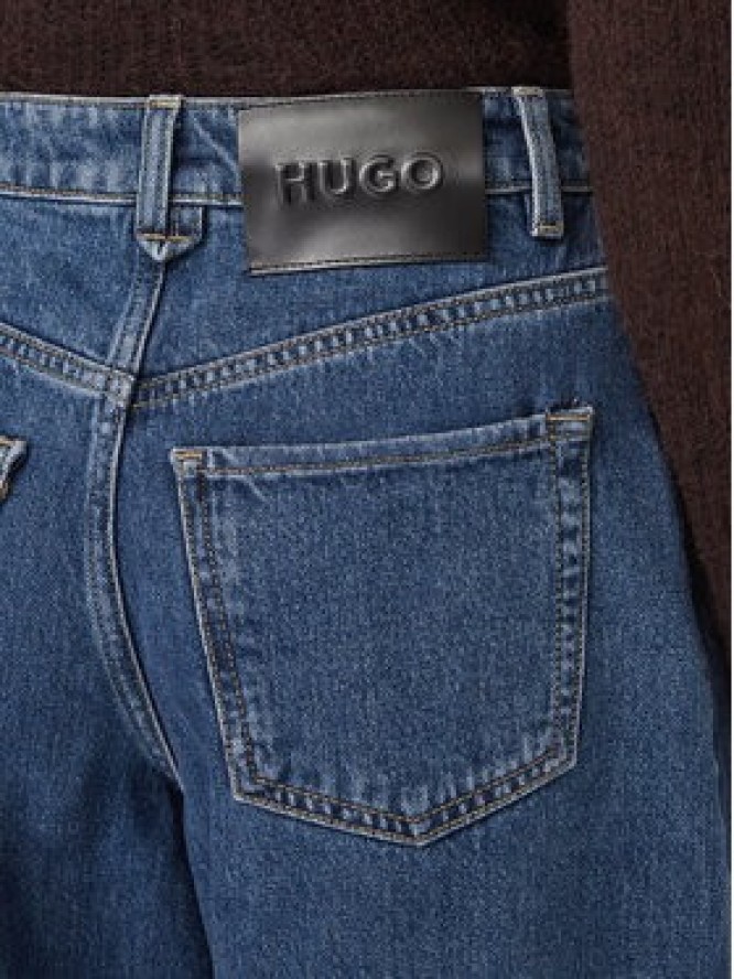 HUGO Jeansy Gimine 50563510 Granatowy Wide Leg
