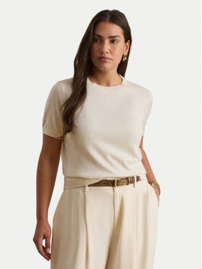 LAUREN RALPH LAUREN T-Shirt 200P14055500 Kremowy Regular Fit
