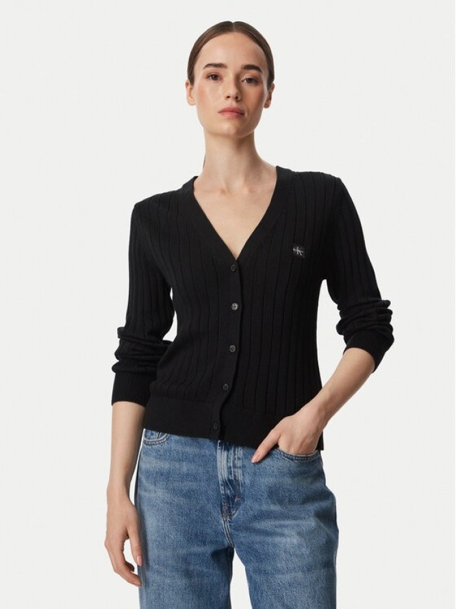 Calvin Klein Jeans Kardigan LV047H305G Czarny Regular Fit