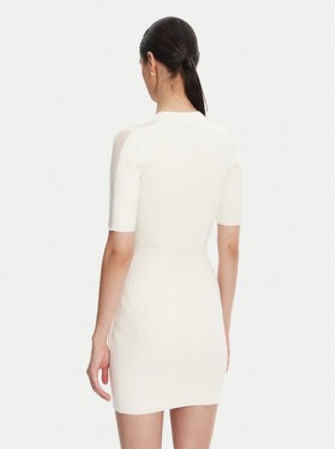 Elisabetta Franchi Sukienka dzianinowa AM-66S-51E2 Biały Regular Fit