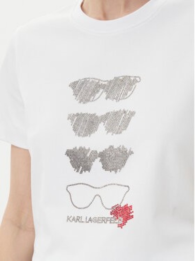 KARL LAGERFELD T-Shirt A2W17103 Biały Regular Fit