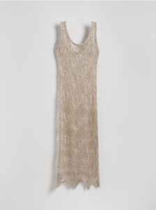 Długa narzutka plażowa z cekinami - złoty