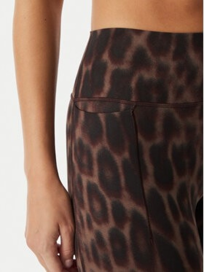 adidas Legginsy Optime Power Leopard KF9094 Brązowy Slim Fit