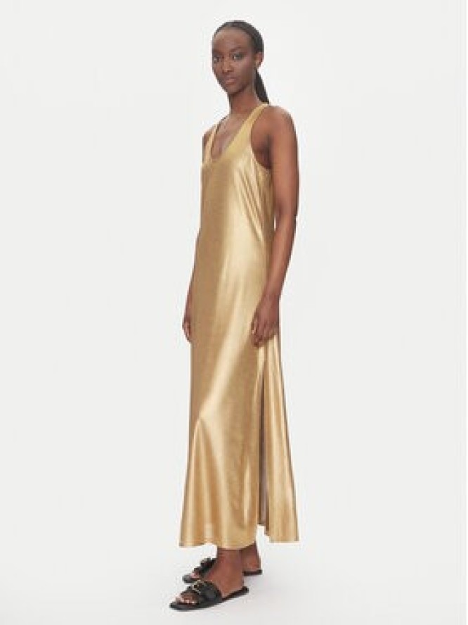 LOLA CASADEMUNT Sukienka letnia LS2516020 Złoty Relaxed Fit