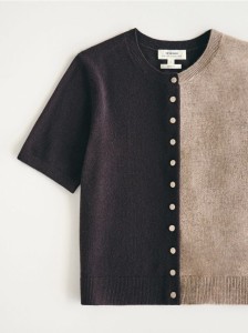 Kardigan z wełny merino - ciemnobrązowy